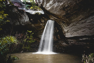 A waterfall