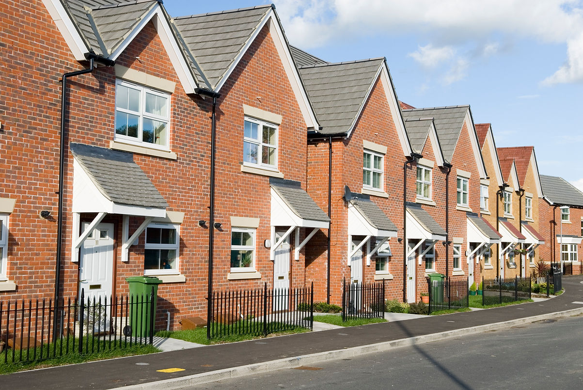 A row of new homes