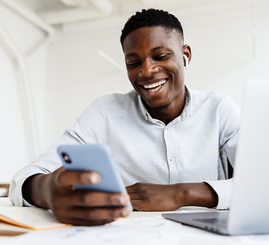 Homme affaires, téléphone