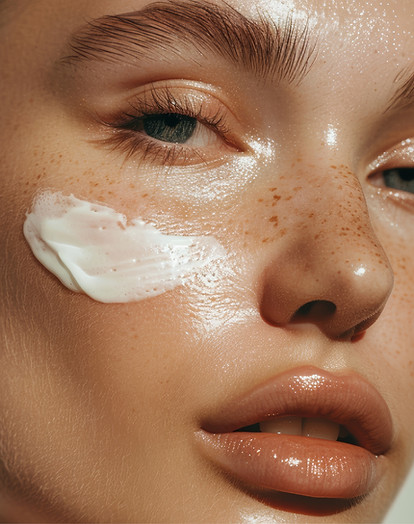 Woman Applying Skincare