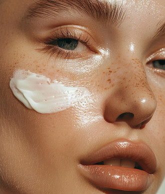 Woman Applying Skincare