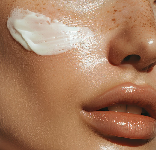 Woman Applying Skincare