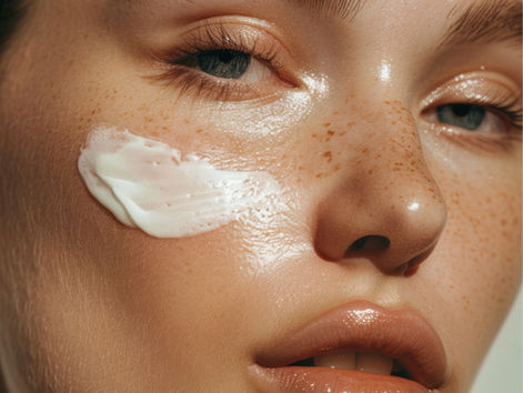Woman Applying Skincare
