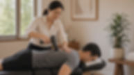 Sessão de massagem terapêutica