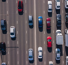 Bird's eye view of a highway 