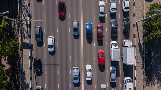 Bird's eye view of a highway