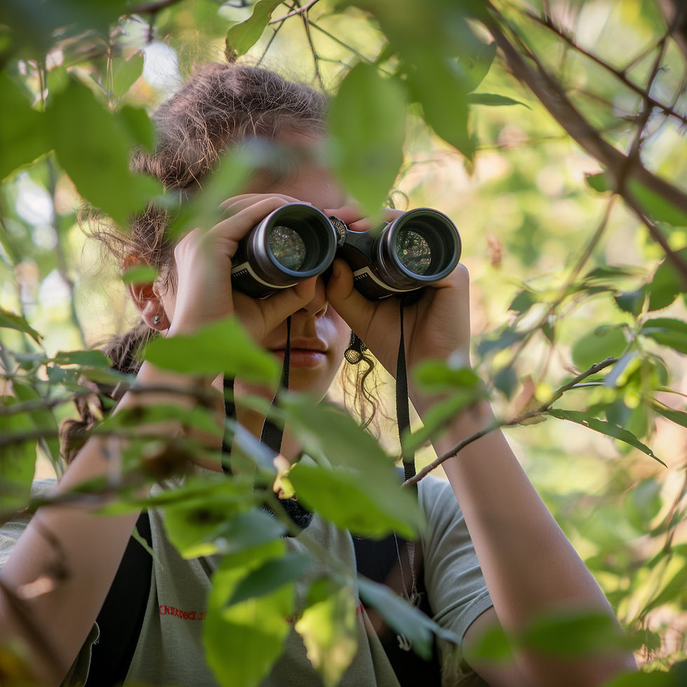 Woman Using Binoculars