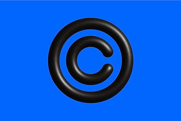 Copyright Symbol on Blue