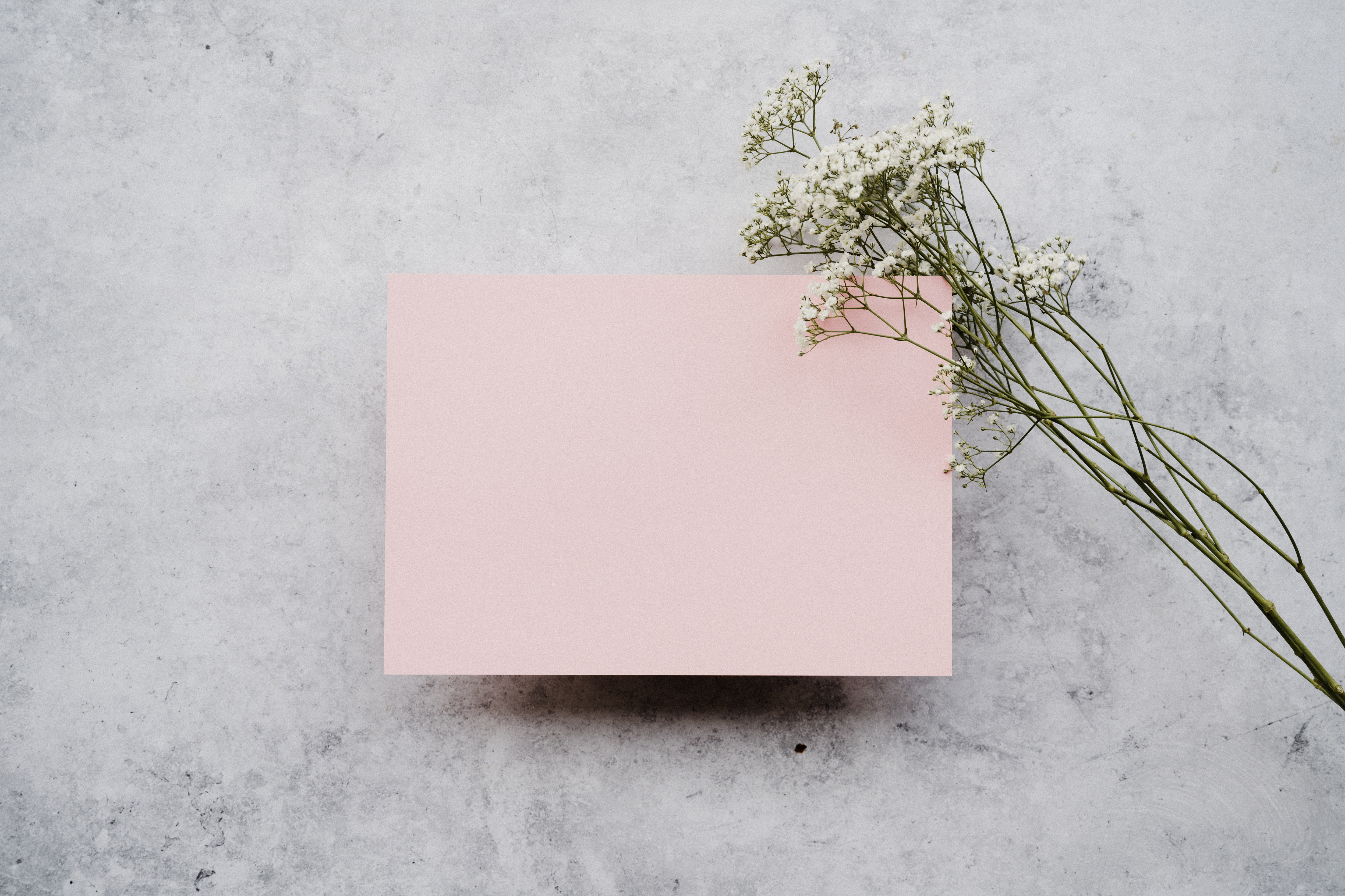 Pink Card With Flowers