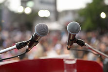 Microphones On Podium