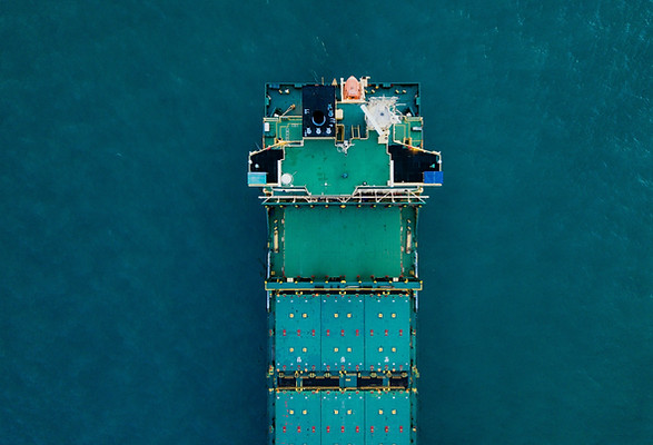 Cargo Ship at Sea