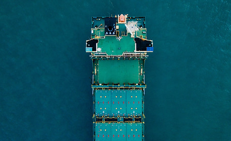 Cargo Ship at Sea