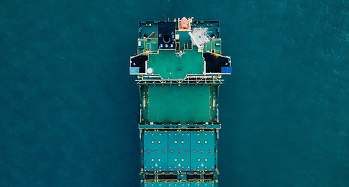 Cargo Ship at Sea