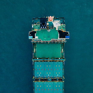 Cargo Ship at Sea