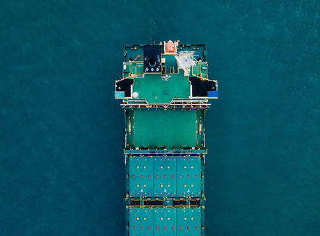 Cargo Ship at Sea