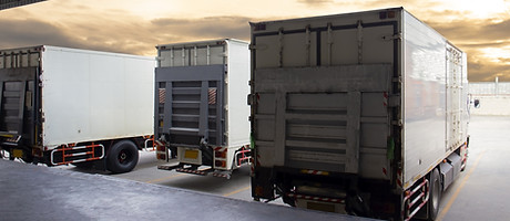 Trucks Parked In Line