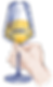 Mano che tiene il bicchiere