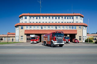 Fire Trucks Leaving Station