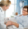 Woman in hospital room