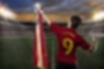 Jugador de fútbol festejando