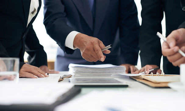 Group of lawyers discussing on a lawsuit