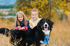 Children with a dog