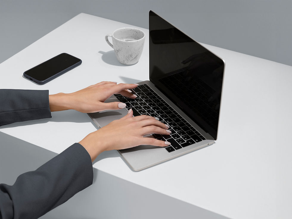 Typing on Laptop