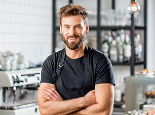 Barista met baard