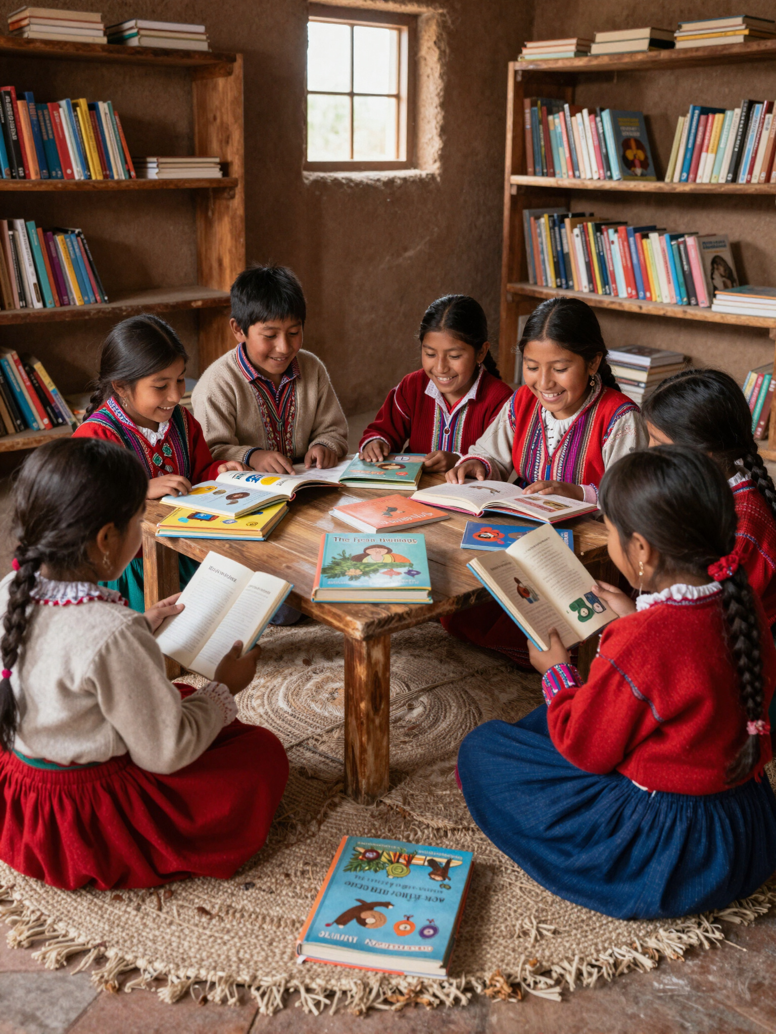 Children Reading Together