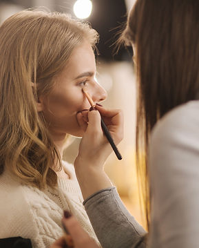 Make-up artist working