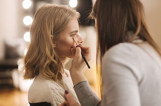 Make-up artist working