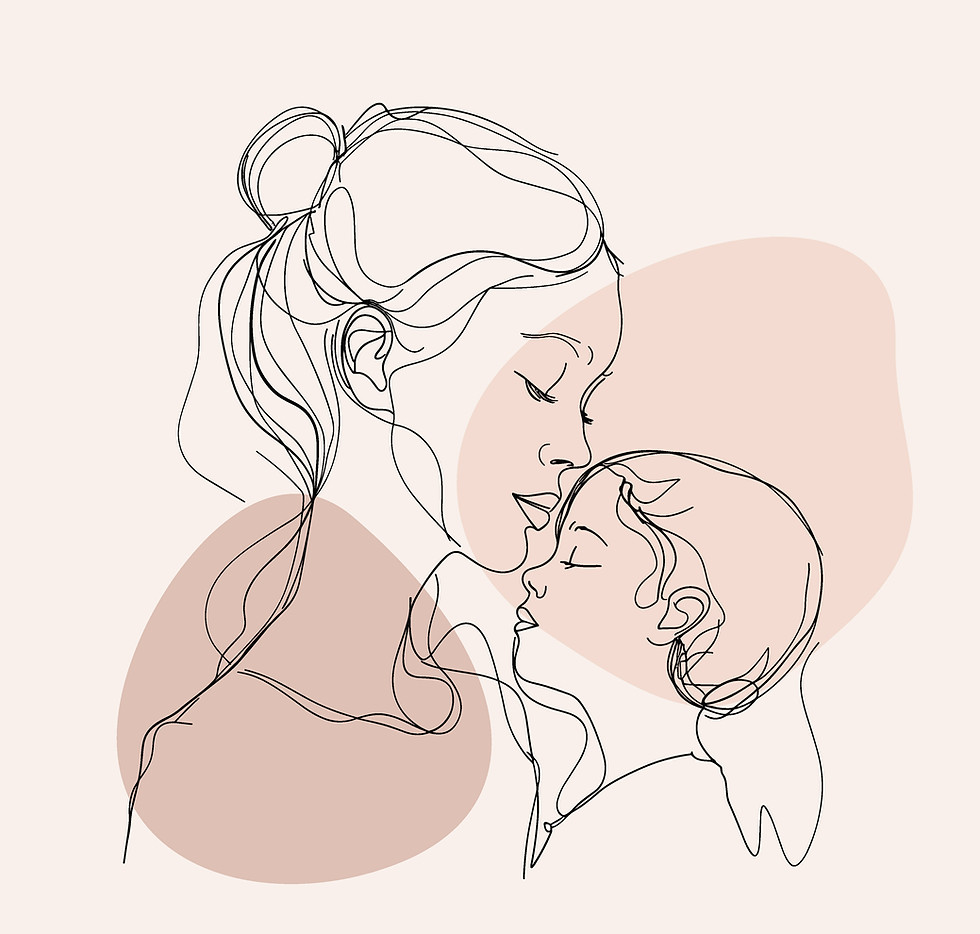 Mother and Child Line Art