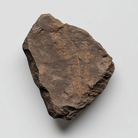 Fossilized Plant on Rock