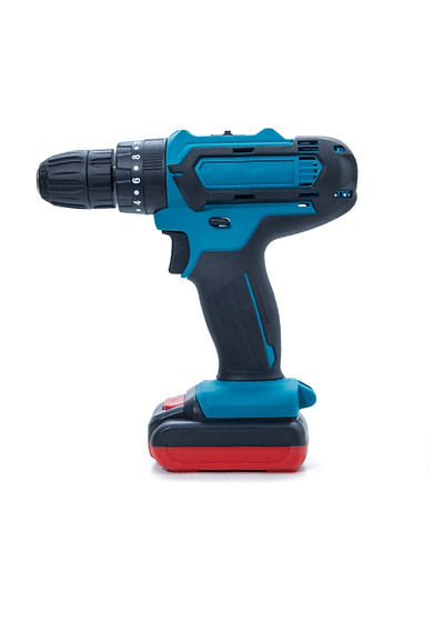 Blue cordless power drill