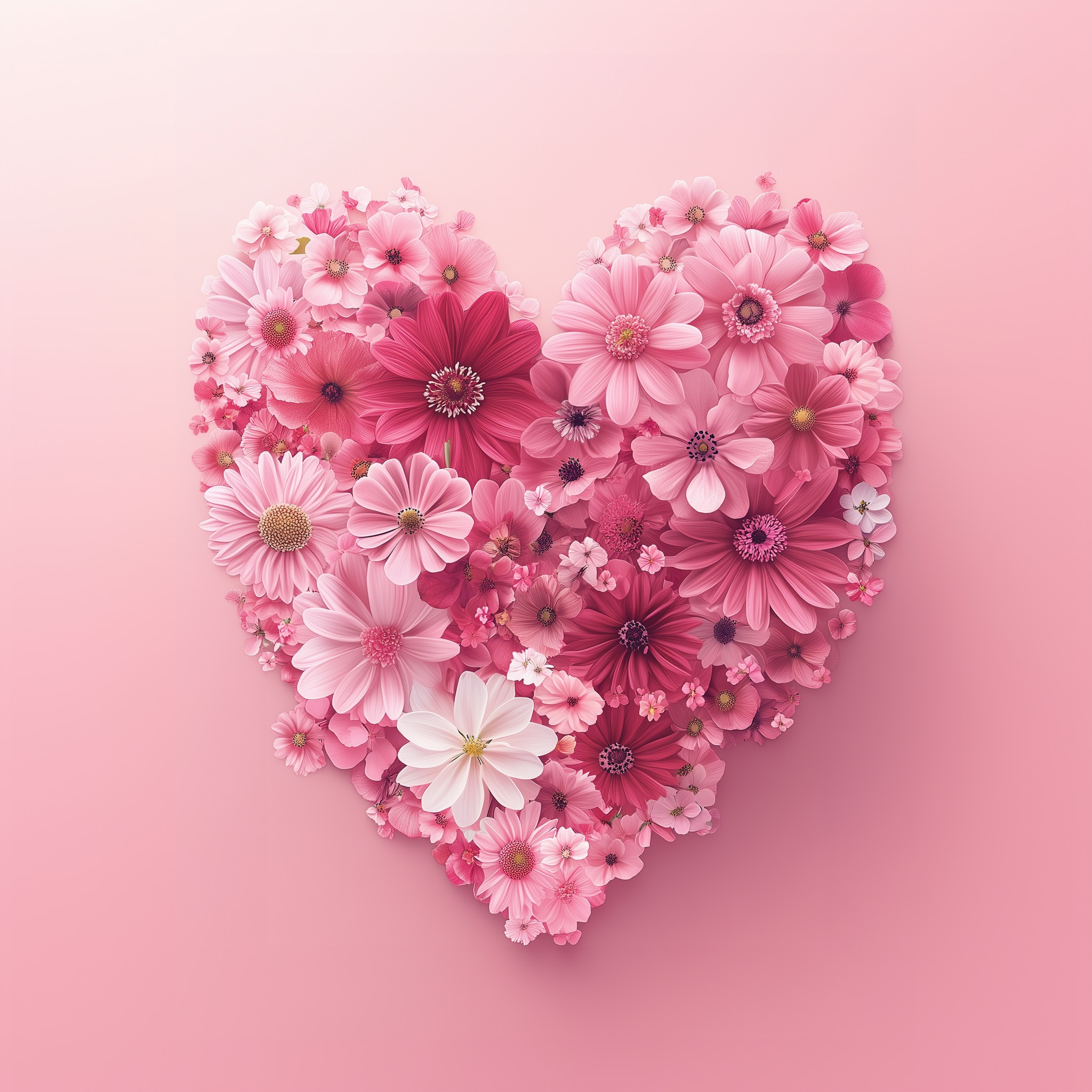 Fleurs en forme de cœur