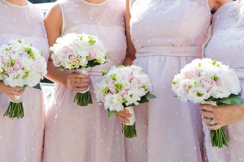 Bridesmaids with bouquets