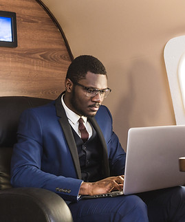 Businessman in Private Jet