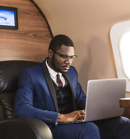 Businessman in Private Jet