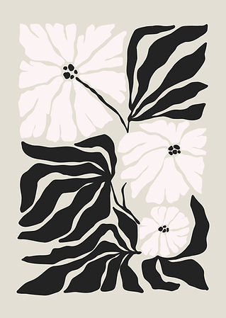 Schwarze und weiße Blumen