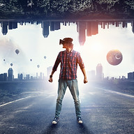 Man in VR Scene