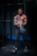 Man in gym training