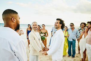 Beach wedding celebration