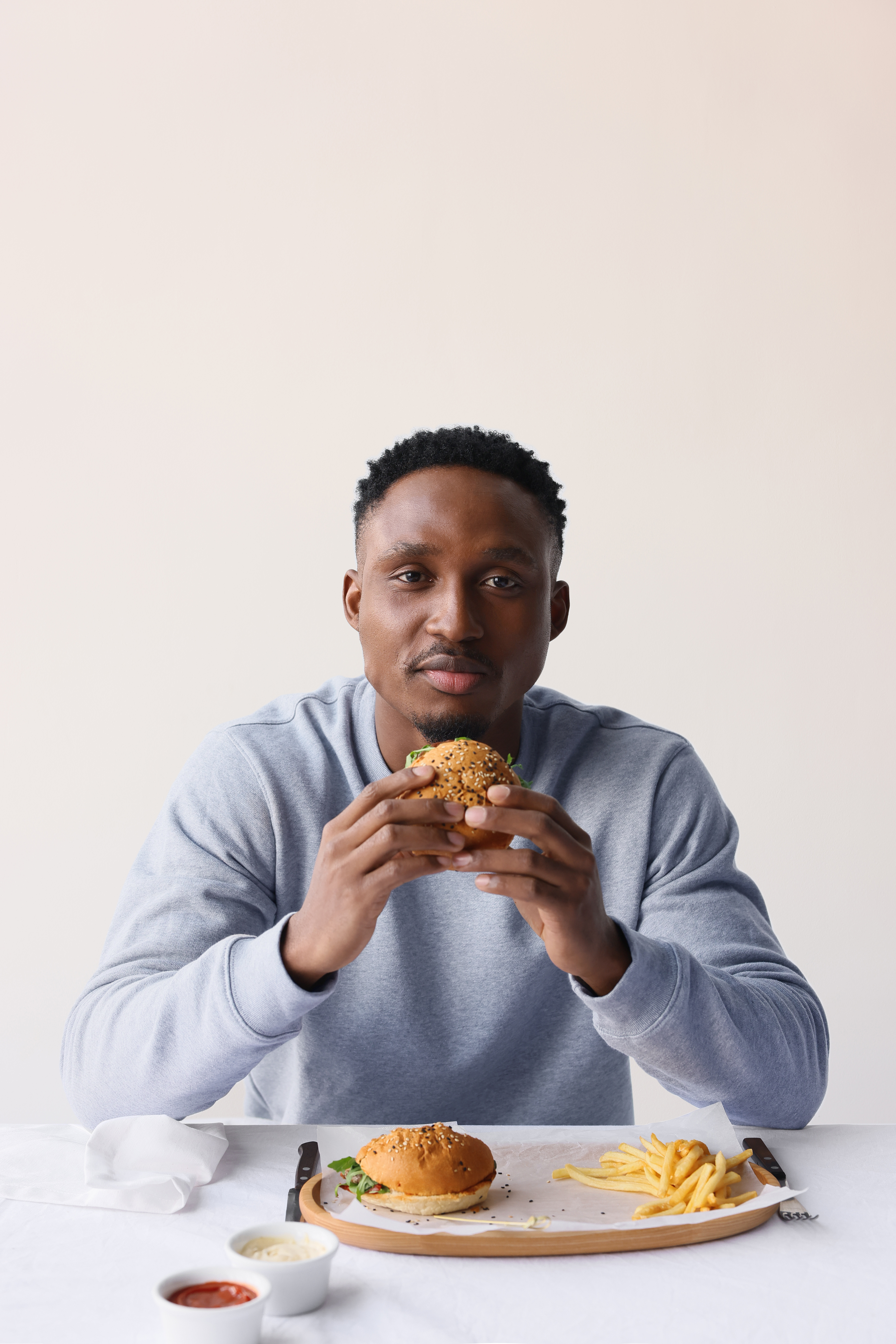 Man Eating Burger
