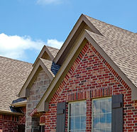 Roof line of a house with gables