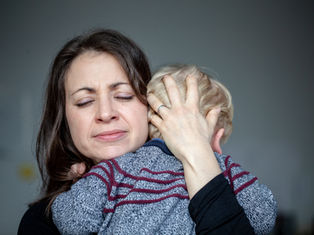 hugging your beloved baby