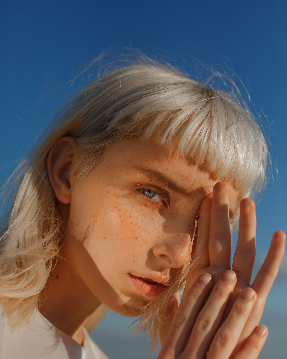 Freckled Woman Outdoors