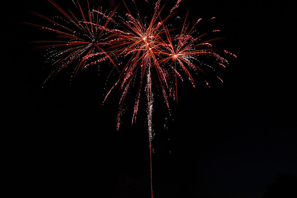 Red Fireworks Display