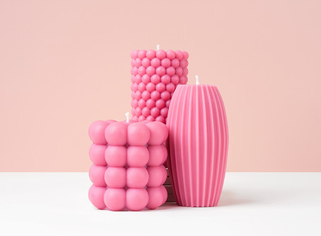 Roze decoratieve kaarsen