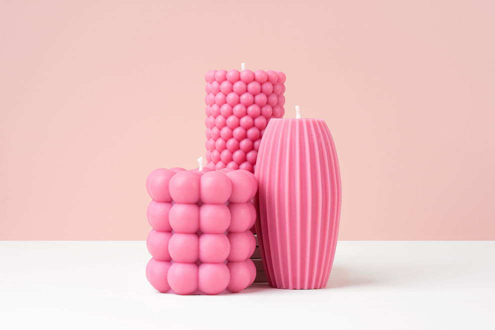 Velas cor-de-rosa