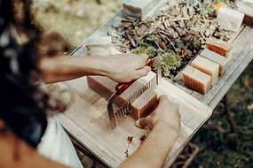 Cutting homemade soap